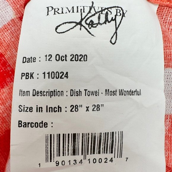 Primitives by Kathy Set Dish Towel and Ornament Red White Most Wonderful NWT - Picture 6 of 11